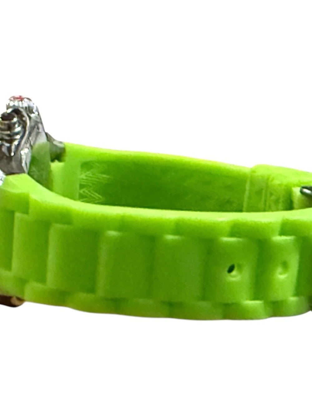 Michele NeonLime Green Jelly Bean Silicone Bezel Chronograph Watch - Picture 4 of 6